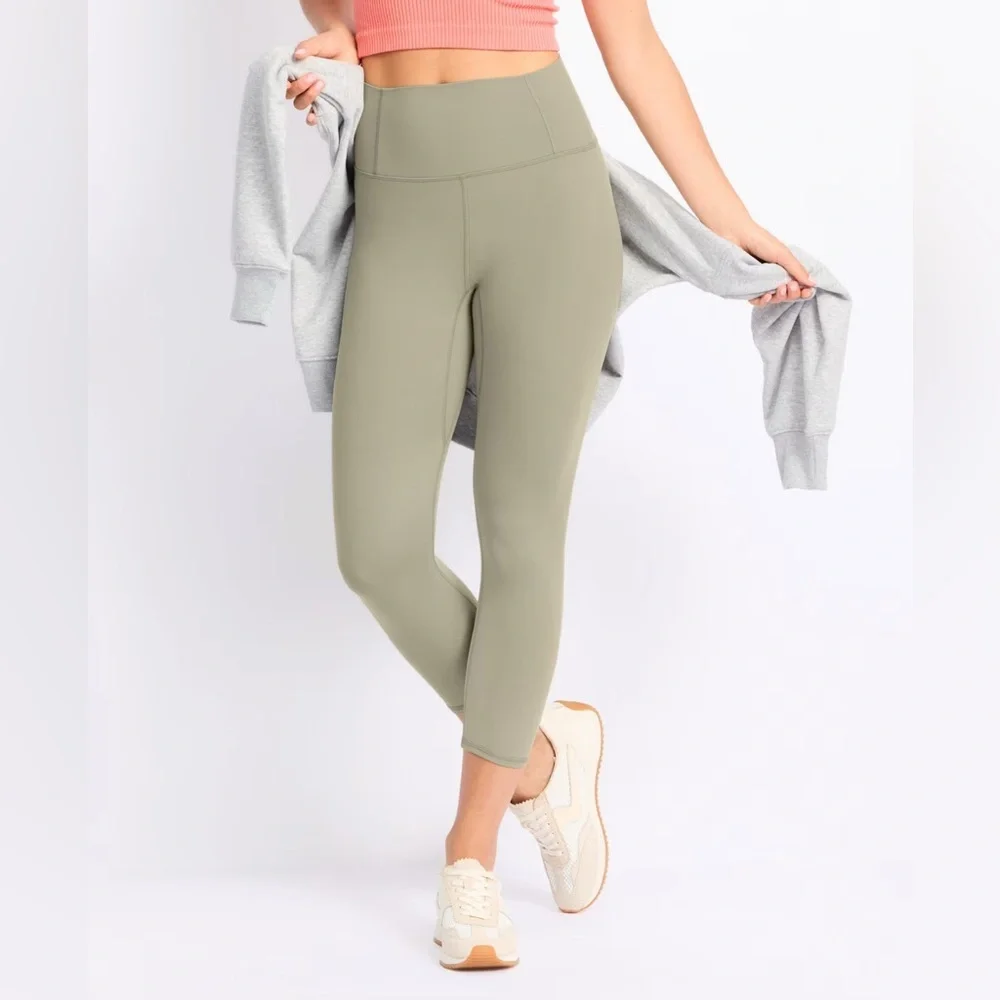 FP MOVEMENT FREE PEOPLE Never Better Capri Legging Small Sage Stone Army Green - Picture 1 of 7